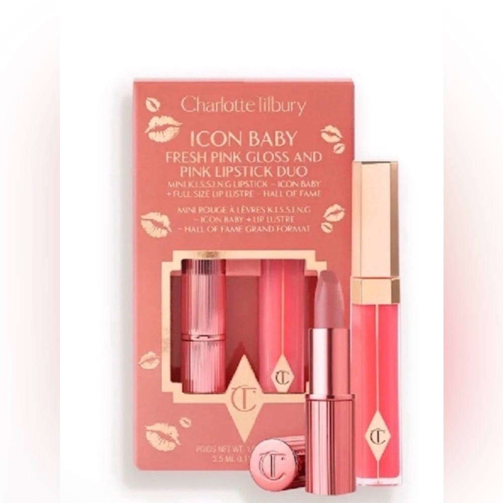 Charlotte Tilbury Icon Baby Fresh Pink Gloss & Pink Lipstick Duo